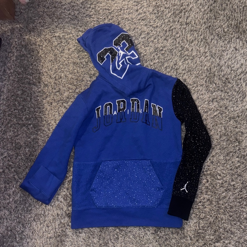 Jordan Kids Blue and Black Graphic Hoodie